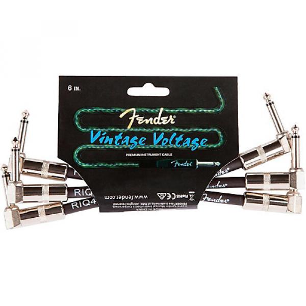 Fender Vintage Voltage Angle-Angle Instrument Patch Cable 3-Pack 6 in. Black #1 image