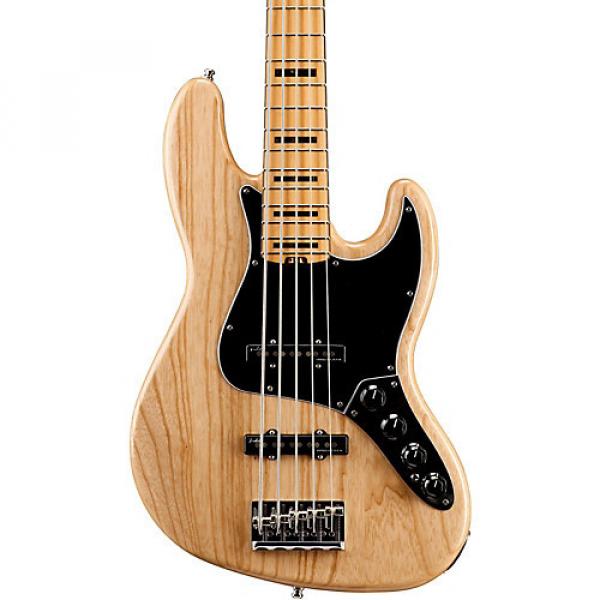 Fender American Elite Jazz Bass V, Maple Electric Bass Guitar Natural #1 image