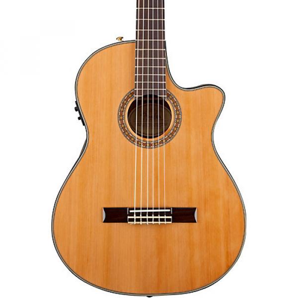 Fender Classic Design Series CN-240SCE Cutaway Thinline Classical Acoustic-Electric Guitar Natural #1 image