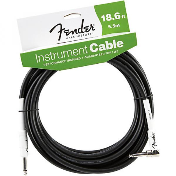 Fender Performance Series Right-Angle Instrument Cable Black 18.6 ft. #1 image