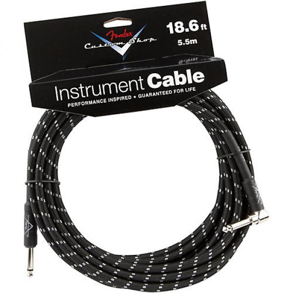Fender Custom Shop Performance Series Right Angle Instrument Cable Black Tweed 18.6 ft. #1 image