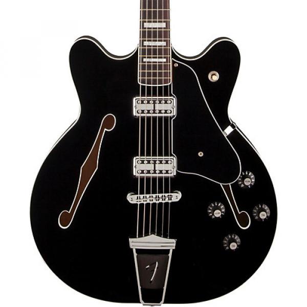 Fender Coronado Semi-Hollowbody Electric Guitar Black Rosewood Fingerboard #1 image
