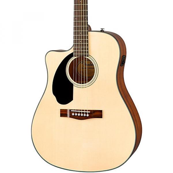 Fender Classic Design Series CD-60SCE Cutaway Dreadnought Left-Handed Acoustic-Electric Guitar Natural #1 image