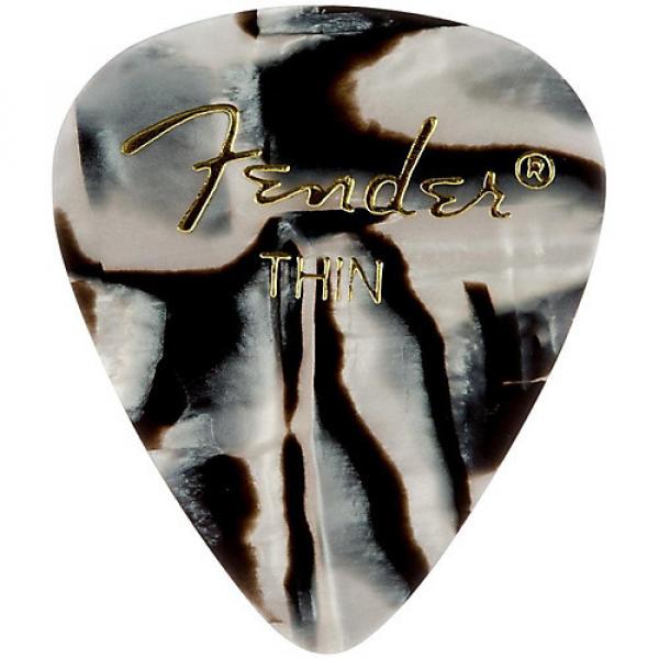 Fender 351 Shape Premium Picks, Zebra Celluloid Thin 12 Pack #1 image