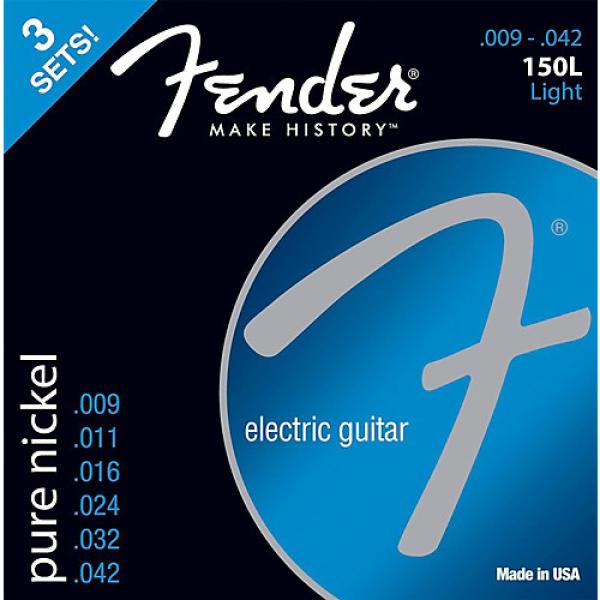 Fender 150L Nickel Ball End Light Guitar Strings, Gauges 9-42 (3-Pack) #1 image