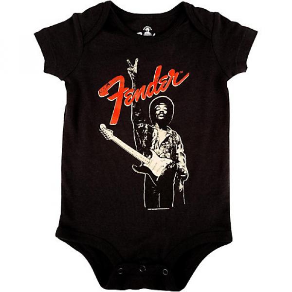 Fender Jimi Hendrix Peace Sign Onesie Black 6-12 Month #1 image