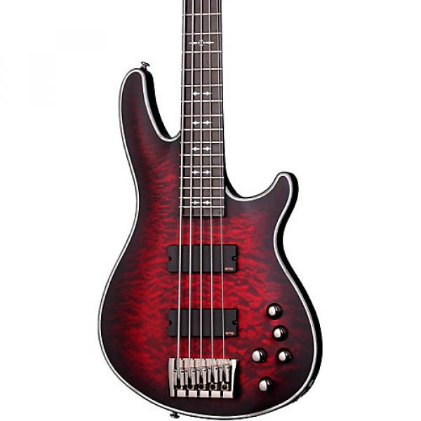 Schecter Guitar Research Hellraiser Extreme-5 Electric Bass Guitar Satin Crimson Red Burst #1 image