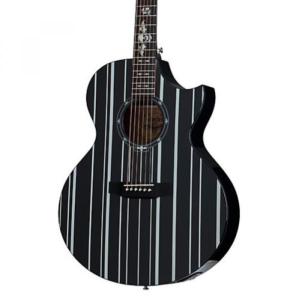 Schecter Guitar Research Synyster Gates 3700 Acoustic-Electric Guitar Gloss Black with Silver Pinstripes #1 image