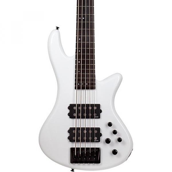 Schecter Guitar Research Stiletto Stage-5 5-String Electric Bass Gloss White #1 image