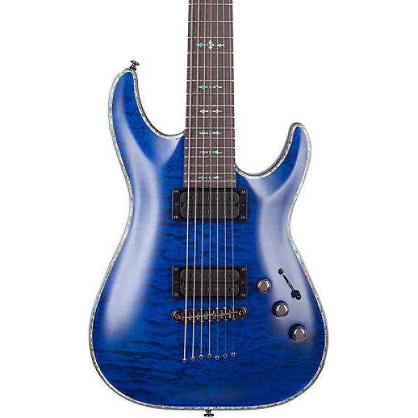 Schecter Guitar Research Hellraiser C-7 Passive Solid Body Electric Guitar Satin Transparent Midnight Blue #1 image