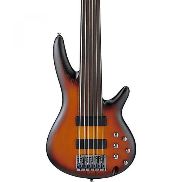 Ibanez SRF706 6-String Fretless Electric Bass Guitar Flat Brown Burst #1 image