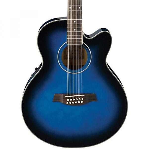 Ibanez AEL152ETBS 12-String Cutaway Acoustic-Electric Guitar Transparent Blue Sunburst #1 image