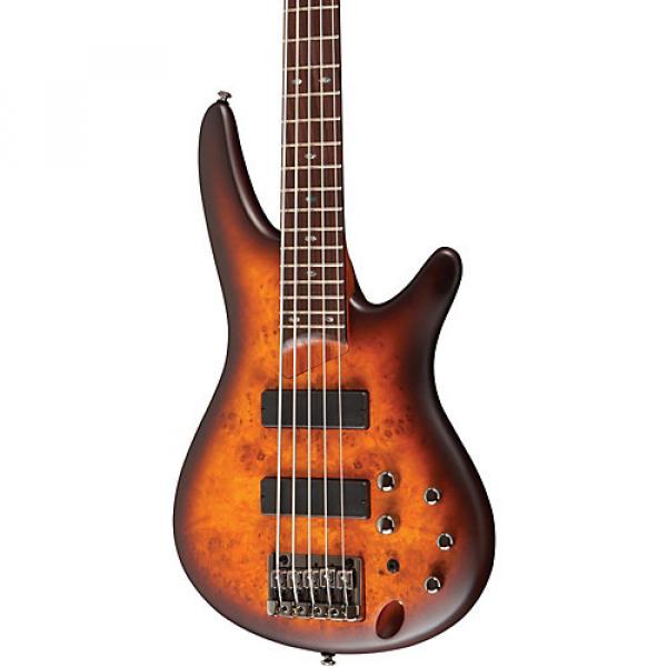 Ibanez SR505PB 5-String Electric Bass Guitar Flat Brown Burst #1 image
