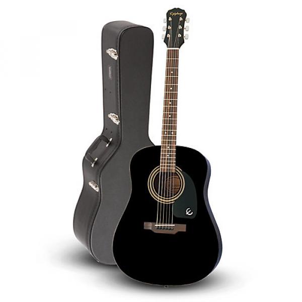 Epiphone DR-100 Acoustic Guitar Black with Road Runner RRDWA Case #1 image
