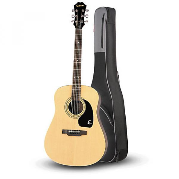 Epiphone DR-100 Acoustic Guitar Natural with Road Runner RR1AG Gig Bag #1 image