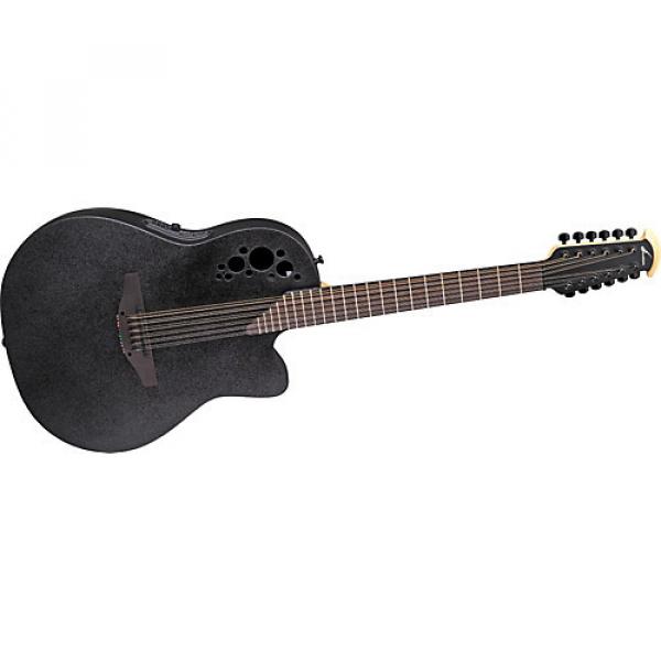 Ovation Elite 2058 TX 12-String Acoustic-Electric Guitar Black #1 image