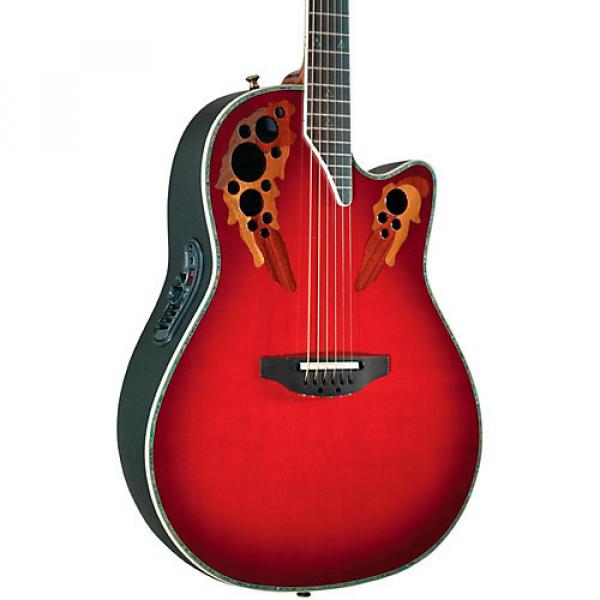 Ovation Custom Elite C2078 AX Deep Contour Acoustic-Electric Guitar Red Tear Drop #1 image