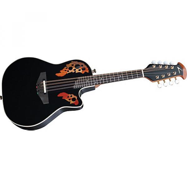 Ovation Acoustic-Electric Cutaway Mandolin with Case Black #1 image
