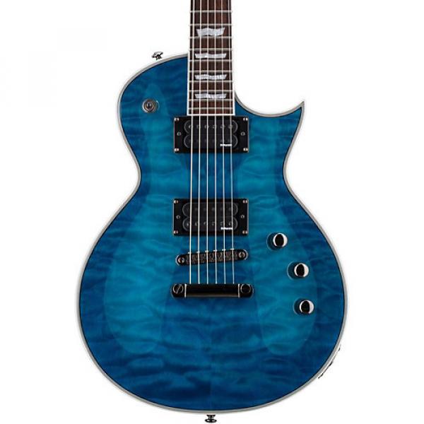 ESP LTD EC-401QMV Electric Guitar See-Thru Blue #1 image