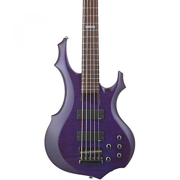 ESP LTD F-155DX 5-String Bass Guitar Dark See-Thru Purple #1 image