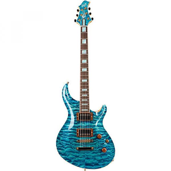 ESP Exhibition Custom Mystique Electric Guitar See-Thru Blue #1 image