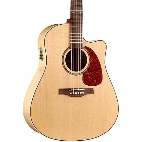Seagull Performer Cutaway Flame Maple High Gloss QI Acoustic-Electric Guitar Natural #1 image