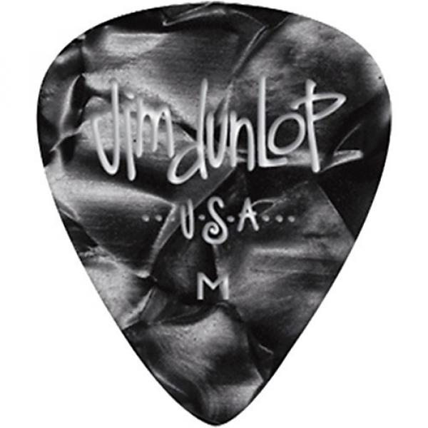Dunlop Premium Celluloid Classic Guitar Picks 1 Dozen Black Pearloid Heavy #1 image