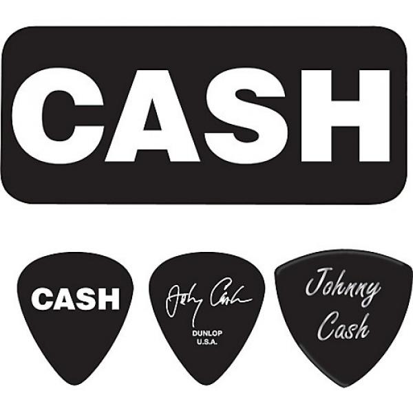 Dunlop Johnny Cash Bold Pick Tin with 6 Picks Medium #1 image