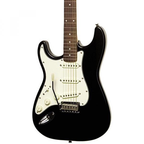 Squier Standard Stratocaster Left-Handed Electric Guitar Black Metallic Rosewood Fretboard #1 image