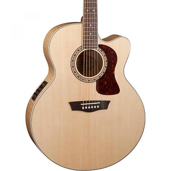 Washburn Heritage Series USM-HJ40SCE Jumbo Acoustic-Electric Guitar Natural #1 image