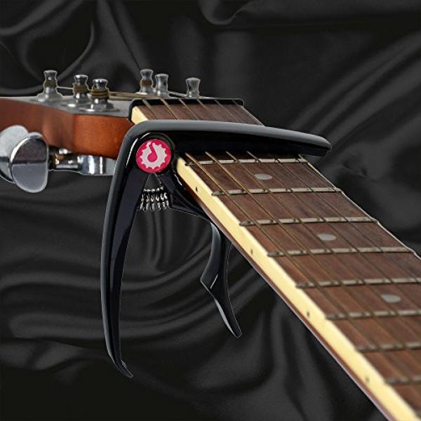 JRZOUR Guitar Package19 in 1(Tuner/Strap/Capo/Pin/Pick)for Tune Acoustic , Electric Guitar, Bass, Ukulele and Violin, Accurate, Fast, Turn 360 Degrees, Chromatic, Electronic #4 image