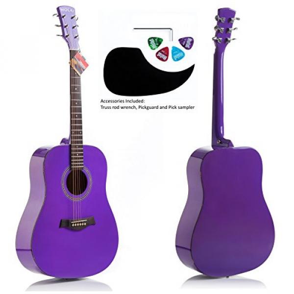 Hola! HG-41PP (41&quot; Full Size) Deluxe Dreadnought Acoustic Guitar, Purple #1 image