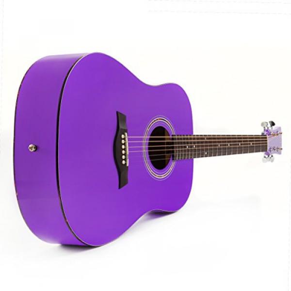 Hola! HG-41PP (41&quot; Full Size) Deluxe Dreadnought Acoustic Guitar, Purple #3 image