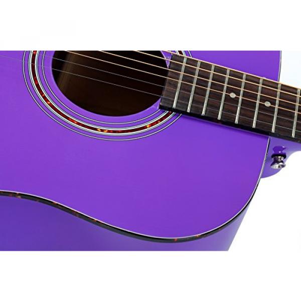 Hola! HG-41PP (41&quot; Full Size) Deluxe Dreadnought Acoustic Guitar, Purple #4 image