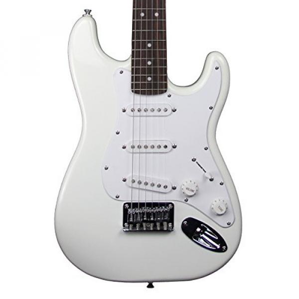 Squier by Fender Mini Strat Electric Guitar Bundle with Amplifier, Cable, Tuner, Strap, Picks, Austin Bazaar Instructional DVD, and Polishing Cloth - Arctic White #3 image