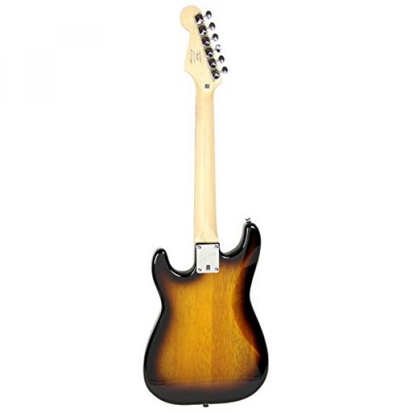 Squier by Fender Mini Strat Electric Guitar Bundle with Clip-On Tuner, Strap, Picks, Austin Bazaar Instructional DVD, and Polishing Cloth - Sunburst #3 image
