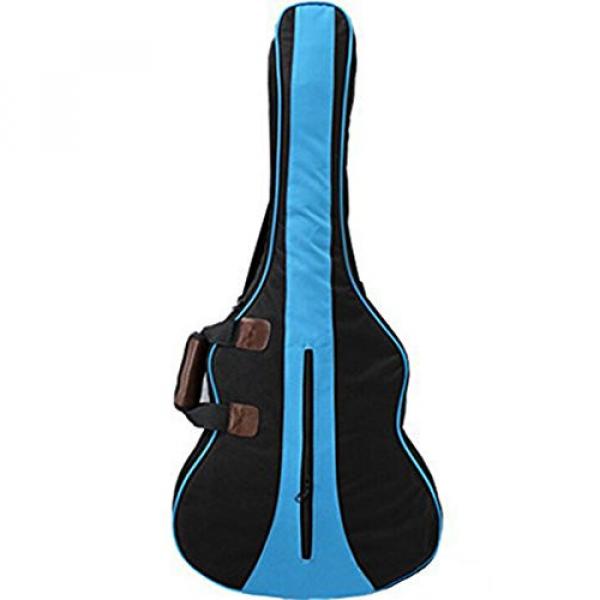 MiraTekk Nylon Cotton Acoustic Guitar Bag Backpack Two Back Pocket Gig Bag Electric Guitar Bag (Blue - 36 inch) #1 image