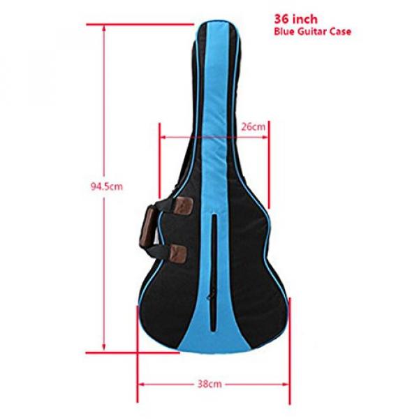 MiraTekk Nylon Cotton Acoustic Guitar Bag Backpack Two Back Pocket Gig Bag Electric Guitar Bag (Blue - 36 inch) #3 image