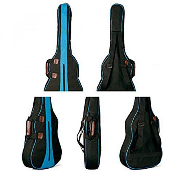 MiraTekk Nylon Cotton Acoustic Guitar Bag Backpack Two Back Pocket Gig Bag Electric Guitar Bag (Blue - 36 inch) #4 image