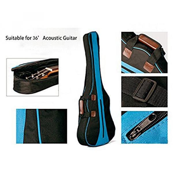MiraTekk Nylon Cotton Acoustic Guitar Bag Backpack Two Back Pocket Gig Bag Electric Guitar Bag (Blue - 36 inch) #5 image