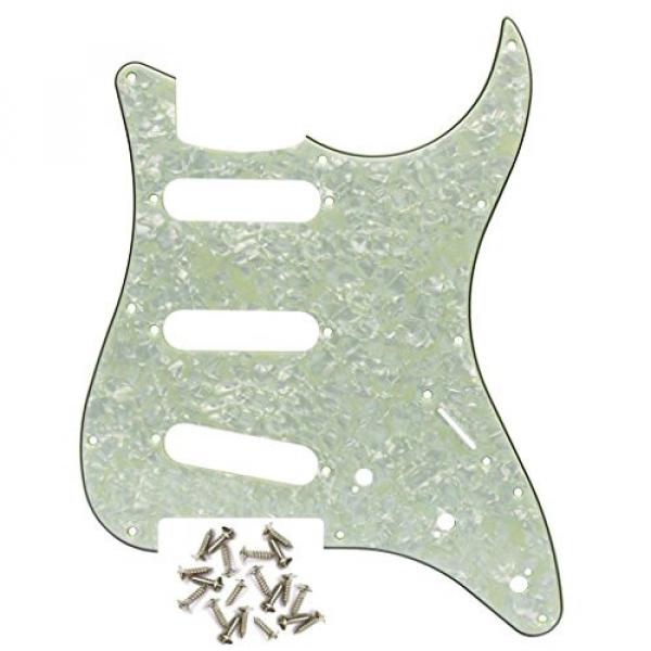 IKN Squier Style Guitar Pickguard Scratch Plate SSS w/Screws Mint Green Pearl #1 image