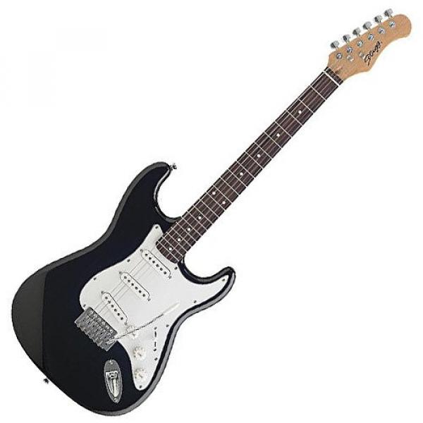 Stagg S300 3/4 BK Standard S Electric Guitar - Black #1 image