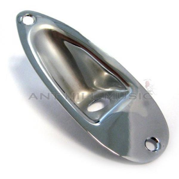 Recessed Jack Plate for Strat Style Guitars - Chrome #1 image