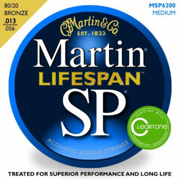 Martin MSP6200 SP Lifespan 80/20 Bronze Medium Acoustic Guitar Strings #1 image
