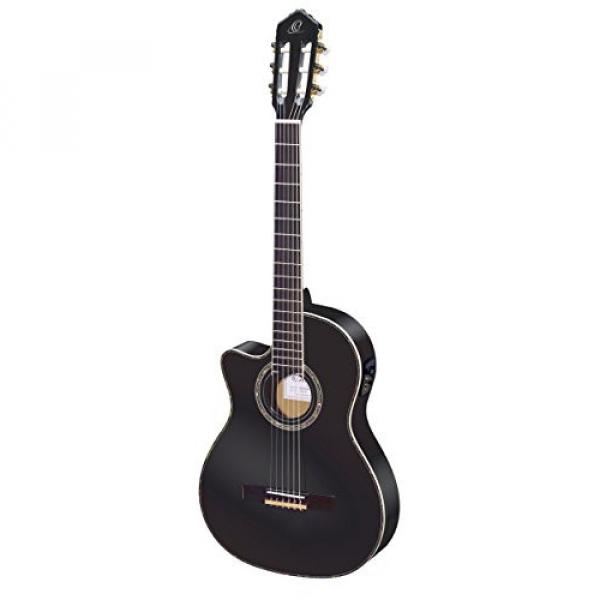 Ortega Guitars RCE145LBK Family Series Pro Left Handed Nylon 6-String Guitar with Spruce Top, Mahogany Body and Pickup #1 image