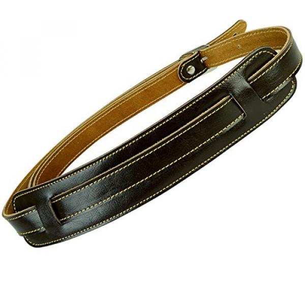 Guitar Strap, Guitar Acessories Real Leather with A Shoulder Pad Strap for Bass &amp; Guitar Adjustable Length from 41&quot; to 59&quot; (Brown) #1 image