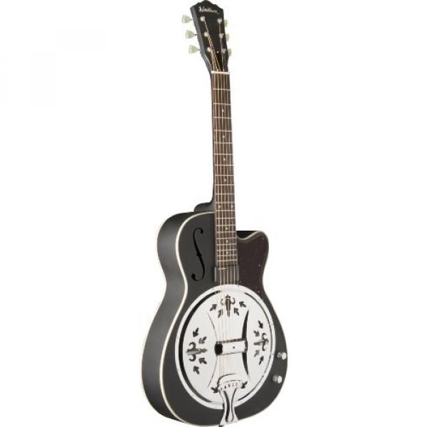 Washburn USM-R60BCE Resonator Guitar, Matte Black #1 image