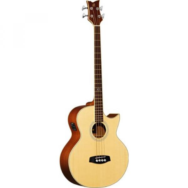 Ortega Guitars D1-4 Deep Series One 4-String Acoustic Bass with Solid Spruce Top and Mahogany Body, Gloss #1 image