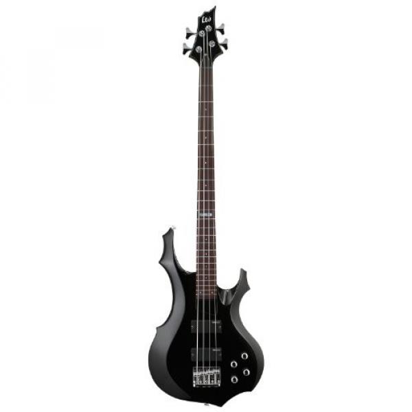 ESP LTD F-104-BLK Black 4-String Electric Bass w/ Accessories &amp; Hard Case #2 image