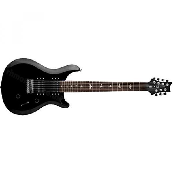 PRS CM7BL SE Custom 24 7-String Solid-Body Electric Guitar, Black #1 image